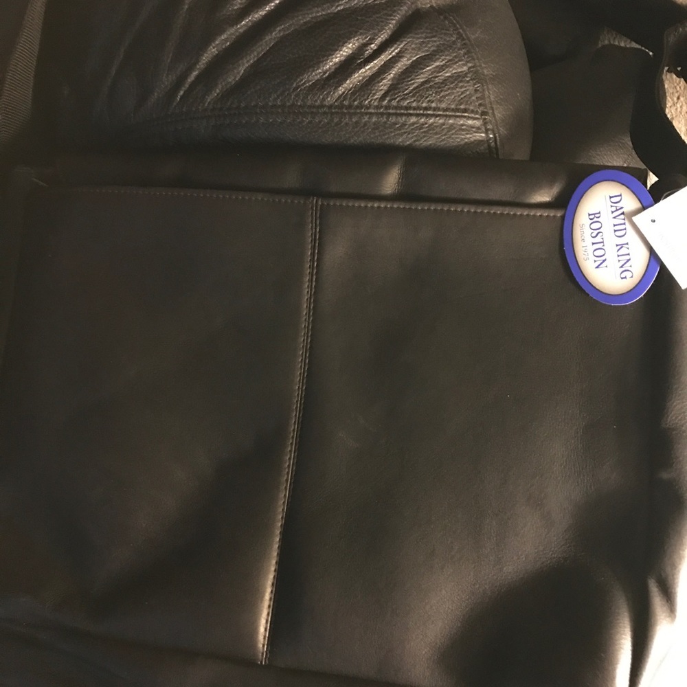 Custom made brand new leather laptop bag.